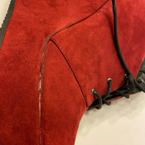 G By Guess Aleena Red Wedge Booties - Picture 5 of 9